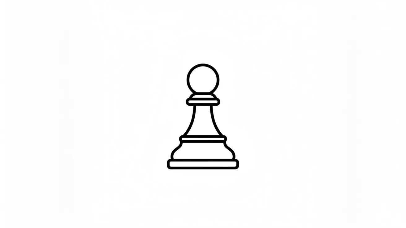 Ícono de peón de ajedrez en blanco y negro