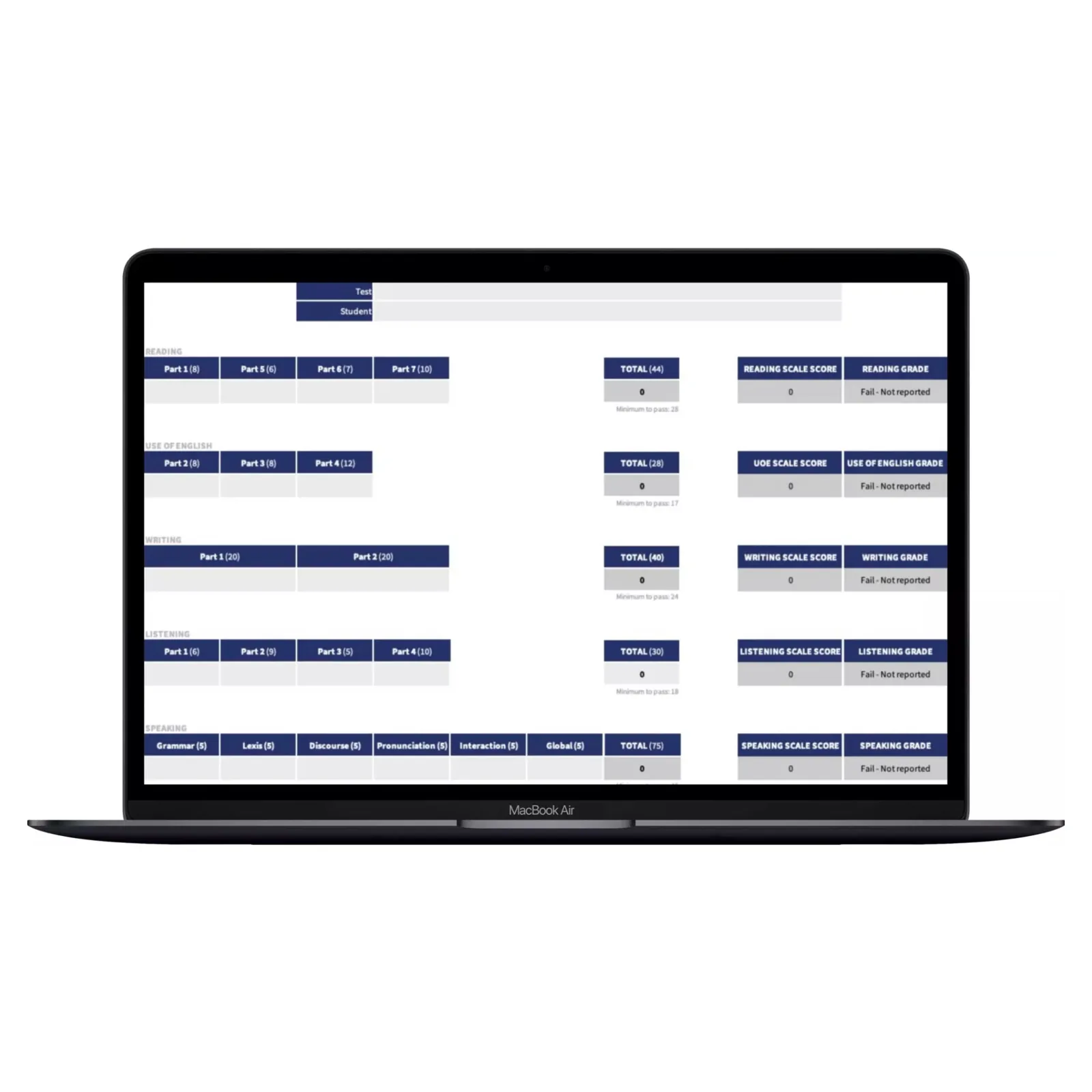 Portada de C2 Proficiency (CPE) Score Calculator [EXCEL]