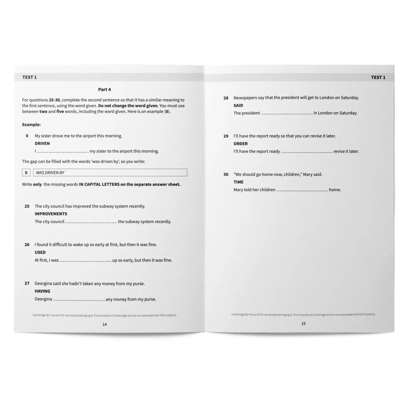 Use of English B2: 10 Use of English Tests for B2 First (FCE): imagen 5
